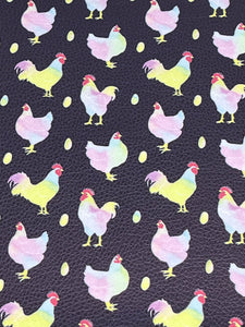 Pebbled Pastel Chickens