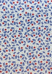 Pebbled Blue & Red Floral -