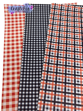 Load image into Gallery viewer, Pebbled Orange &amp; Black Plaid