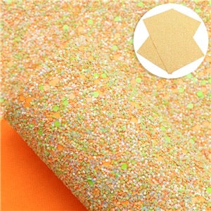 Fluorescent Series: Orange & Green Chunky Glitter