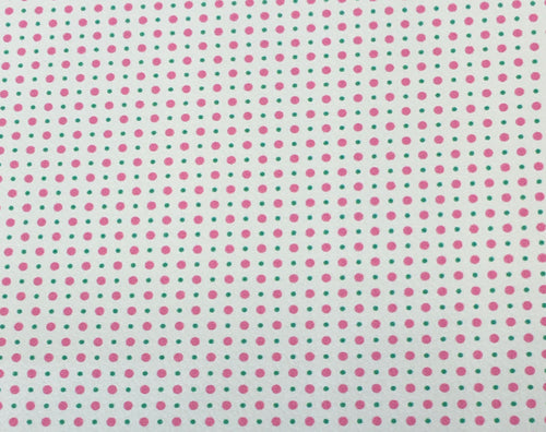 Pebbled White with Pink & Green Dots