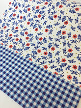 Load image into Gallery viewer, Pebbled Blue &amp; Red Floral -