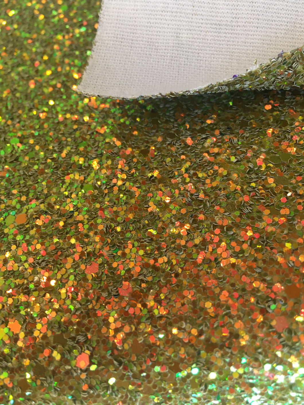 Olive & Orange Iridescent Chunky Glitter