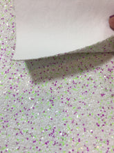 Load image into Gallery viewer, White with Purple &amp; Green Mix Chunky Glitter