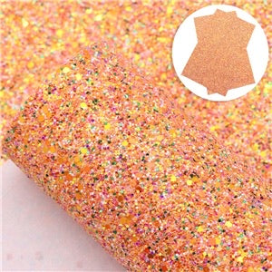 Orange With Green/Pink Mix - Chunky Glitter