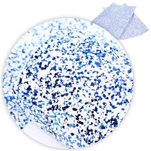Royal Blue and White Chunky Glitter