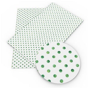 White with Green Dots